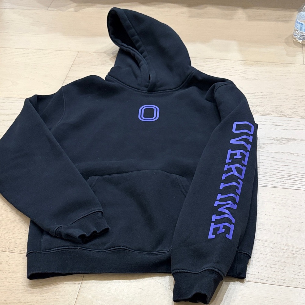 Overtime Black & Purple Hoodie for Boys. Youth Large